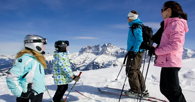 Ski Sport in den Portes-du-Soleil im Winter in Champéry